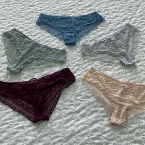 5 VS lace cheeky panties